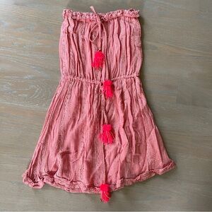 Sundress strapless mini dress cover up